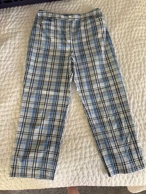Plaid Slim Trousers